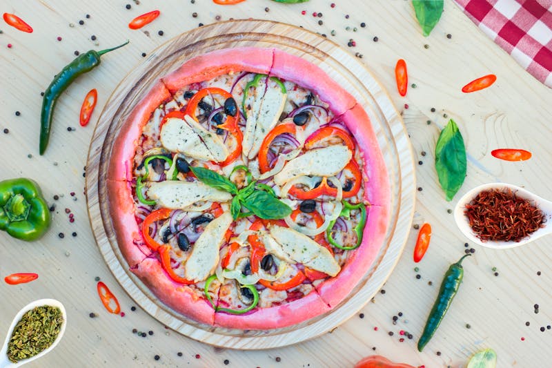 Veggie Supreme pizza with fresh vegetables